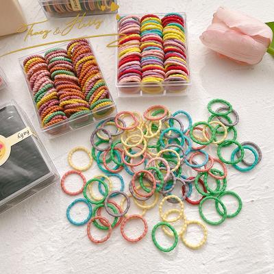 China Hair Decoration Tracy and Herry 100 PCS Hot Selling Cute Candy Color Boxed Hair Elastic Bands Set Teenage Girls Hair Accessories Elastic Hair for sale