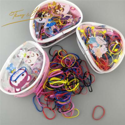 China Tracy Hair Decoration and Herry Candy Color Mini Hair Rubber Bands Basic Disposable Hair Scrunchies Zipper Bag Set Accessories Elastic Hair for sale