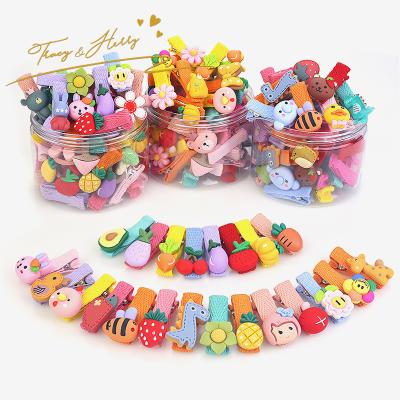 China Sweet Tracy and Herry 20pcs Per Box 2022 Hot Sale Colorful Clips Cartoon Set Sweet Hair Clips For Kids Cute Accessories For Girls for sale