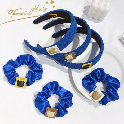 China Hot Selling Chic Style Hair Accessories Tracy&Herry Style Hair Decoration CSI Klein Ladies Headband Korean Blue Women Girls Love Temperament Hair Bands for sale