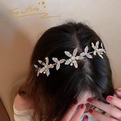 China Charming Tracy Elegant and Korean Designer Herry Exaggerated Headbands Flower Crystal Star Shaped Head Loop for sale