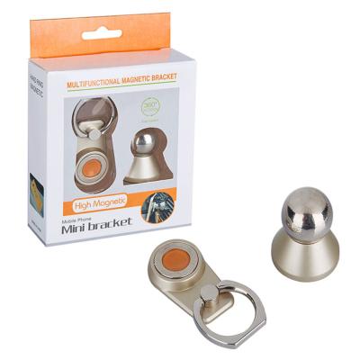 China PORTABLE Magnetic Bracket Universal Desktop Ring Steel Ball Magnetic Phone Holder Two-in-One Magnetic Car Phone Holder for sale