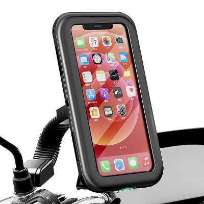 China Adjustable Motorcycle Mirrors Mountain Bike Handlebar Models Mobile Phone Navigation Bracket Outdoor Riding Package Waterproof Phone Holder for sale