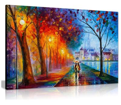 China Modern City by the Lake Canvas Wall Art Picture Print for Home Decor, Canvas Print with 30% Handpainting for sale