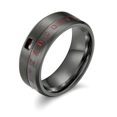 China TRENDY In Current Rotating Time Ring Arabic Numerals Rings For Stainless Steel Digital Calendar Numeral Personalized Mens Jewelry for sale