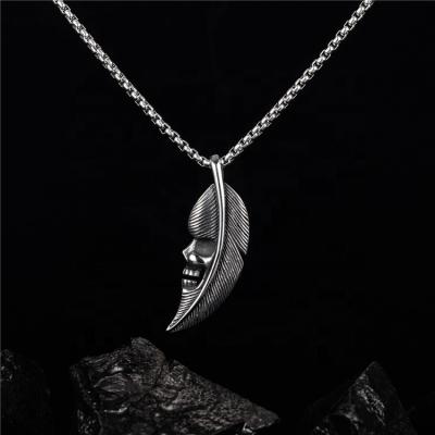 China Stainless Steel TRENDY Feather Jewelry Accessories Pendant Necklace For Women Necklace Customized for sale