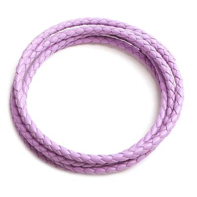 China Fashion Good Quality Leather Cords Whip Cords 4mm Woven Leather Cord Bracelet Rope Necklace For Handmade Jewelry Making for sale