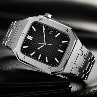 China Watch Case For Apple Iwatch 4/5/6 Series OEM / Fashion 44mm 316L Stainless Steel Custom Engraved Square Case For Apple Watch for sale