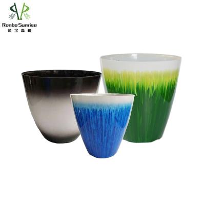 China Lightweight Decorative Flower Pots Plant Sunrise Ronbo Plastic Pot Planter Glazed Plastic Pots For Plant for sale