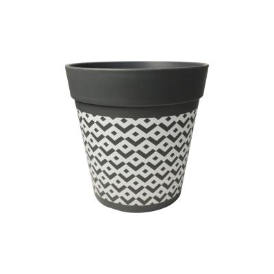 China Garden CLASSIC Simple White Room Decorative Sunrise Wave Style Ronbo Flower Pots Plastic Planter for sale