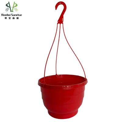 China Indoor& Outdoor Hot Sale Colorful Ronbo Pot Plant Garden Sunrise Round Plastic Hanging Basket Pots For Plants for sale