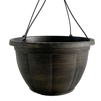 China Morden Ronbo Black Round Sunrise Large Garden Hanging Basket Pots Wall Hanging Decoration For Plants for sale