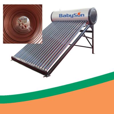 China INMETRO 200 Ltr Copper Coil Solar Water Heater For Slope Roof for sale