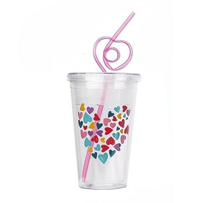 China Sustainable Tumbler Mugs With Lid And Straw, Straw Cup With Lid, Glitter Travel Mugs Kids Mug With Straw for sale