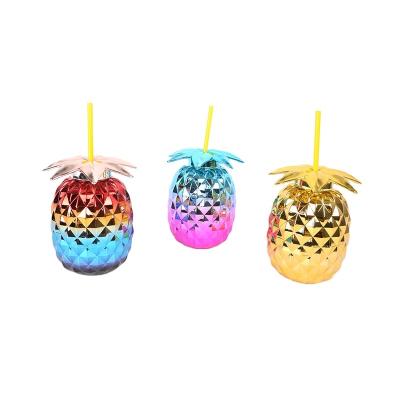 China New hot viable 800ml pineapple shape pineapple cups, plastic pineapple cup, cute pineapple cups for sale