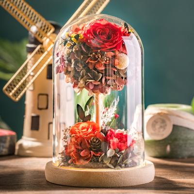 China Hot Selling Decoration New Design Preserved Rose Eternal Flower Supplies Jewelry Box Wish Tree Gift Box Valentine's Day for sale