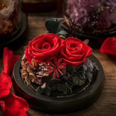 China Eternal Rose Flower Supplies Jewelry Box Girlfriend Ring Necklace Container Gift Box Preserved Decoration Amazon Factory Supply for sale