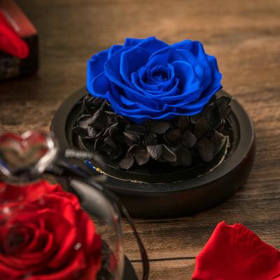 China Decoration Newcomers Wholesale Preserved Rose Eternal Flower Supplies Jewelry Box Girlfriend Ring Necklace Container Gift Box for sale