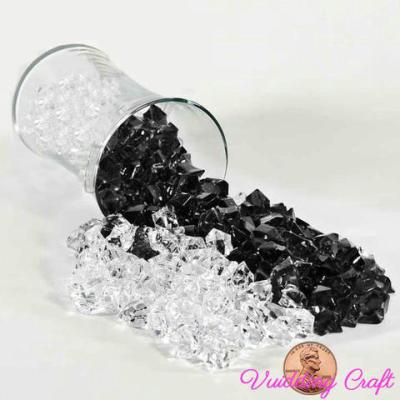 China Ice Acrylic Cheap Plastic Crystal / Glass / Gems Party Black Centerpieces Vase Filler for sale