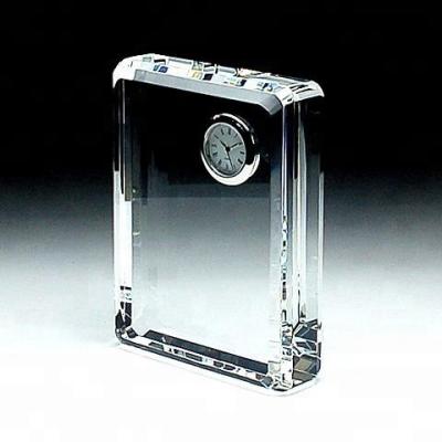 China Cheap Glass Block K9 Crystal Blank Clock Awards From Europe for sale