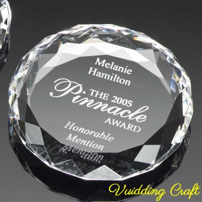 China Europe Clear Crystal Round Paper Weight For Birthday Decoration Paperweight Gift for sale