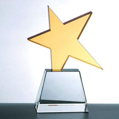 China Europe Star Shining Crystal Trophy For Teacher Award Dance Gift for sale