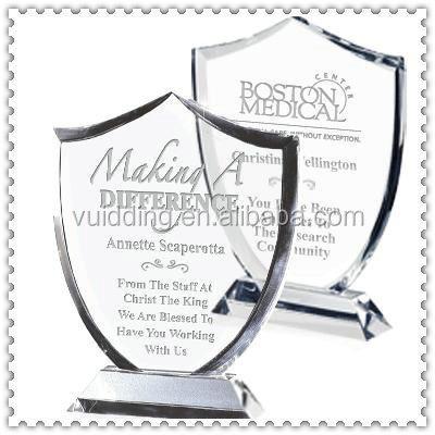 China Europe Personality Crystal Glass Shield Awards For President Gifts for sale