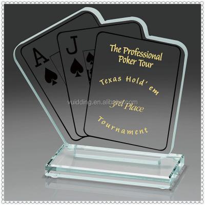 China Special Europe Poker Crystal Awards Trophy For Tournament Souvenir for sale