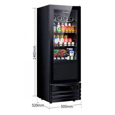 China Hotel Fridge Wine Cooler Tempered Glass Door Cabinet Wine Fridge Upright Compressor for sale