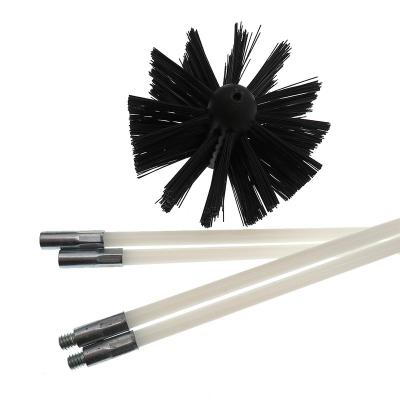 China Hand Supplied Durable Flexible Dryer Vent Cleaner Kit Cleaning Brush Fiber Chimney And Pipe Brush for sale