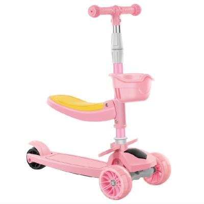 China Flash Child Children Scooter Three Wheel LED PU Tire Kids Kick Scooter Twisting Car Front Rear Wheel for sale