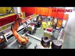 Robotic production line for wind turbine blades