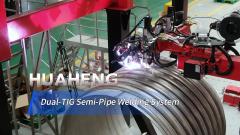 ​​HUAHENG Dual-TIG Semi-Pipe Circumferential Seam Welding for Cylindrical Vessels​