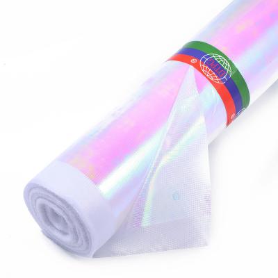 China Shiny Metallic White Sparkle Fabric 100 Polyester Iridescent Shiny Illusion Fabric For Evening Dresses Stage Costumes for sale