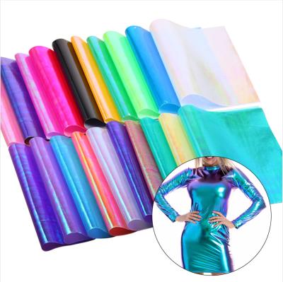 China Metallic Sparkle Iridescent Fabric Illusion Shiny Polyester 100 Fabric For Costumes Evening Dance Dresses Stage for sale