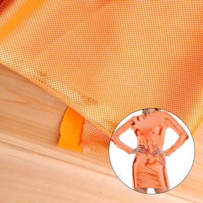 China Metallic Grapefruit Dot Pattern Foil Print Fabric 100Polyester for Cloth Costume Wedding Decoration Textile for sale