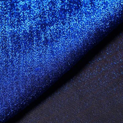 China Polyester 90 10 Woven Dress Yarn Luxury Metallic Blue Metallic Fabric Even Other Bright Lurex For Stage Show for sale