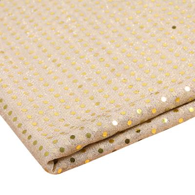 China 3mm small sequin 100 polyester metallic beige stretch fabric sequin reflective fabric for evening dress wedding dress textile for sale