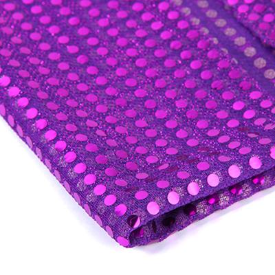 China 6mm Purple Metallic Luxury Sequin Fabric Stretch Sequin Fabric 100 Reflective Polyester For Wedding Bridal Dress Even for sale