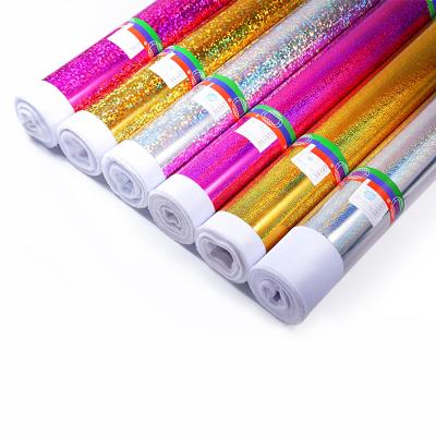 China Metallic Designer Shiny Laser Fabric 90 Iridescent Polyester 10Spandex Fabric For Costumes Evening Dance Stage Dresses for sale