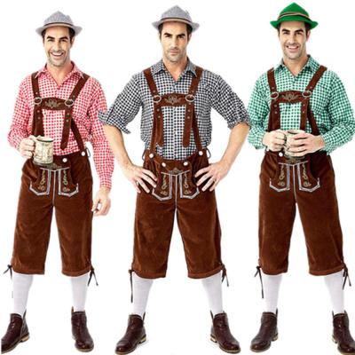 China 3Pcs/Set Oktoberfest Adult Oktoberfest Lederhosen Costume Man Custom Made Bavarian German Party Costume Oktoberfest Oktoberfest Male Halloween Cosplay Party Costume for sale