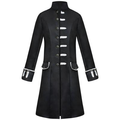 China Black Purple Cotton Blend Materials Steampunk Stand Collar Comfortable Clothing Jacket Ecoparty Cosplay Costume for sale