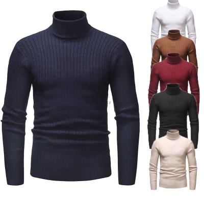 China Mens Turtle Neck Sweater Autumn Winter Solid Long Sleeve QUICK DRY Knitted Pullovers Slim Fit Thicken Keep Jumper Sweaters Warm 8 Colors for sale