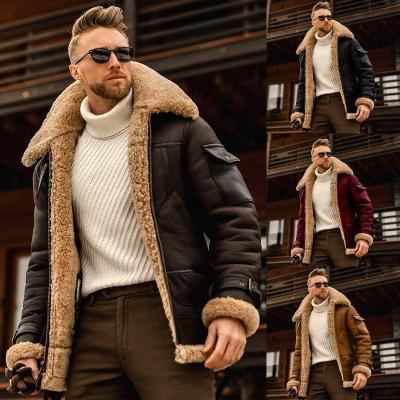 China 2021 wholesale viable new fur big/big men's one piece jacket thickened mid length jacket plus size jackets for sale