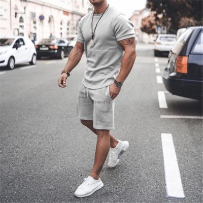 China QUICK DRY Short Sleeve T-shirt Jogger Summer Men's Loose Pants Fits Solid Color Lounge Two-Piece Set Clothing for sale