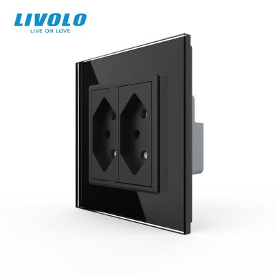 China Tempered Glass Livolo Switzerland UK Standard Power Socket With Crystal Glass Panel Swiss Outlet 13A Socket for sale