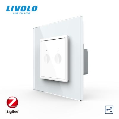 China Standard tempered glass panel Livolo B6 R-U ZigBee touch module switches 2 band 2 way wifi alexa smart home switch for sale