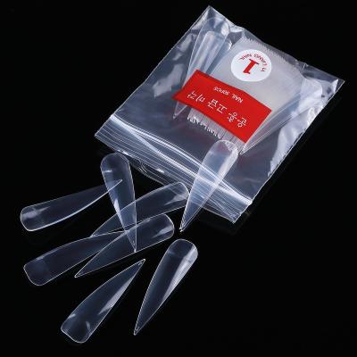 China 500pcs Design Pack Customized French Clear Cover Transparent Long Nail Tips Press On Nail Stylus Full Cover Nail Tips for sale