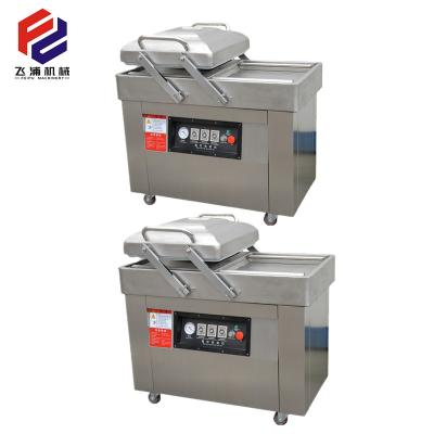 China 2022 Fresh Food Double Press Chamber Seafood Meat Fish Pork Beef Rice Grain Sealer Vacuum Packing Machine for sale