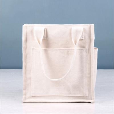 China Eco-Friendly Eco-friendly Canvas Bag Cotton Canvas Portable Bag For Students With Natural Webbing Handles for sale